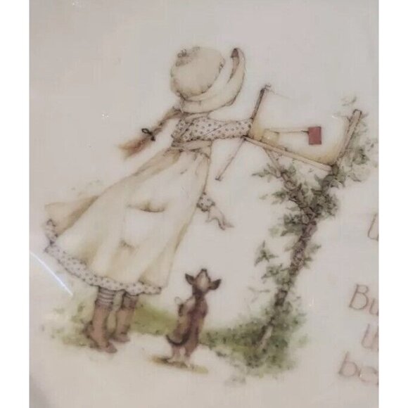 NOS Holly Hobbie Thank You Plate 1975 Porcelain Lasting Memories Prairie Vtg 70s - Picture 4 of 13
